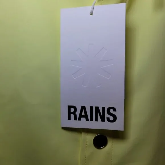 NWT RAINS Waterproof Long Snap Front Rain Jacket Straw M - Picture 12 of 16